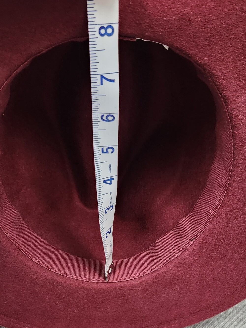 Gelso Bianco Made in Italy 100% Wool Burgundy Fedora. Small / Medium - Picture 9 of 9